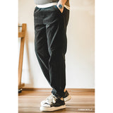 Retro Autumn Corduroy Elastic Waist Casual Pants