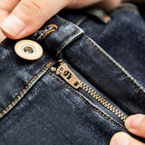 Retro Washed Denim Workwear Casual Pants