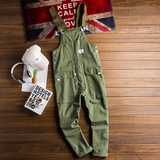 Retro Style Casual Multi-Pocket Overall Cargo Pants