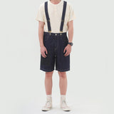 Retro Denim Casual Overalls Shorts