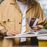 Vintage Oversize Stripe Long-sleeve Shirts Outwears