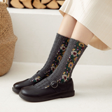 Women 5 Pairs Retro Ethnic Style Socks