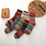 5 Pairs Men's Retro Ethnic Style Woolen Socks