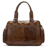 Men's Business Handbag Large Capacity Retro Leather Travel Shoulder Bag