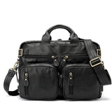 Mens Multipurpose Business Casual Case Leather Handbags Backpacks