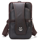 Leather Belt Bag Men's Sports Outdoor Crossbody Bag