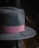 Grey feather fedora