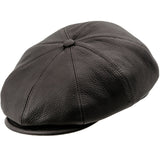 Eight Piece Cap Tweed-Leather/brown