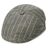 GREY & WHITE STRIPED MODA FLAT CAP