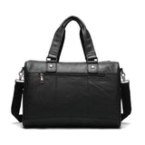 Mens Large Capacity Simple Style Leather Business Travelling Handbag