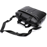 Men's Multifunctional Business Leather Handbag Detachable Shoulder Strap Crossbody Bag