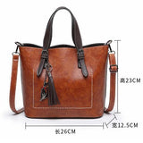 Ladies retro handbag wild large-capacity bucket bag retro single shoulder messenger bag