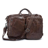 Mens Multipurpose Business Casual Case Leather Handbags Backpacks