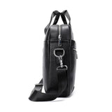 Men's Multifunctional Business Leather Handbag Detachable Shoulder Strap Crossbody Bag
