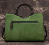 Floral Pattern Embossed Leather Handbag