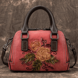 Mini Leather Floral Embossed Handbag