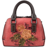 Mini Leather Floral Embossed Handbag