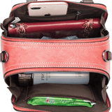 Mini Leather Floral Embossed Handbag