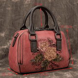Mini Leather Floral Embossed Handbag
