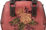 Mini Leather Floral Embossed Handbag