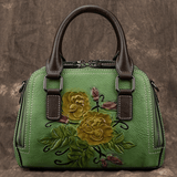 Mini Leather Floral Embossed Handbag