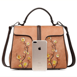 Full Cherry Blossom Embossed Leather Bag