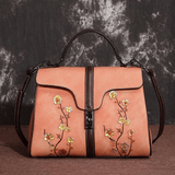 Full Cherry Blossom Embossed Leather Bag