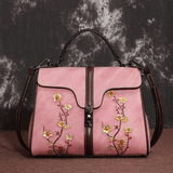 Full Cherry Blossom Embossed Leather Bag
