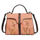 Full Cherry Blossom Embossed Leather Bag