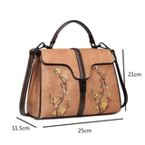 Full Cherry Blossom Embossed Leather Bag