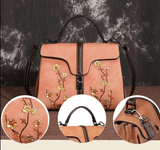 Full Cherry Blossom Embossed Leather Bag
