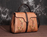 Full Cherry Blossom Embossed Leather Bag