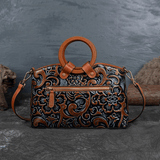 Genuine Leather Vintage Embossed Handbag