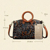 Genuine Leather Vintage Embossed Handbag