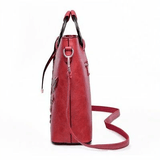 Floral Embossed Leather Shoulder Bag