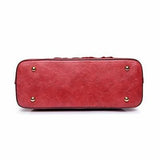 Floral Embossed Leather Shoulder Bag