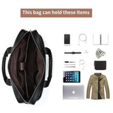 Mens Large Capacity Leather Handbags Casual Business Briefcase