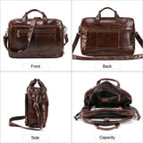 Luxury Business Travel Shoulder Messenger Bag Genuine Leather Computer Handbag Work Official Laptop Briefcase Bag For Men