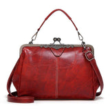 Ladies vintage leather diagonal bag handbag
