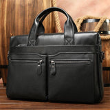 Men's Multifunctional Business Leather Handbag Detachable Shoulder Strap Crossbody Bag