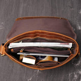 Men's Leather Vintage Crossbody A4 Briefcase
