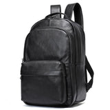 Men’s Large Capacity Top-Handled Zip Fastening Genuine Leather Backpack