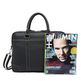 Men's Leather Crossbody Bag Large Capacity 14 Inch Computer Bag Business Handbag