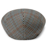 MASSIMO BURGUNDY & NAVY CHECKERED MODA FLAT CAP