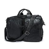Mens Multipurpose Business Casual Case Leather Handbags Backpacks