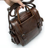 Men's Leather Backpack Retro Multifunctional Handbag