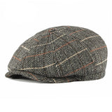Checkered wool octagonal hat