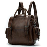 Men's Leather Backpack Retro Multifunctional Handbag