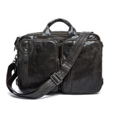 Mens Multipurpose Business Casual Case Leather Handbags Backpacks