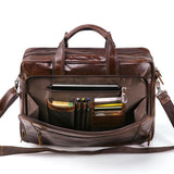 Luxury Business Travel Shoulder Messenger Bag Genuine Leather Computer Handbag Work Official Laptop Briefcase Bag For Men